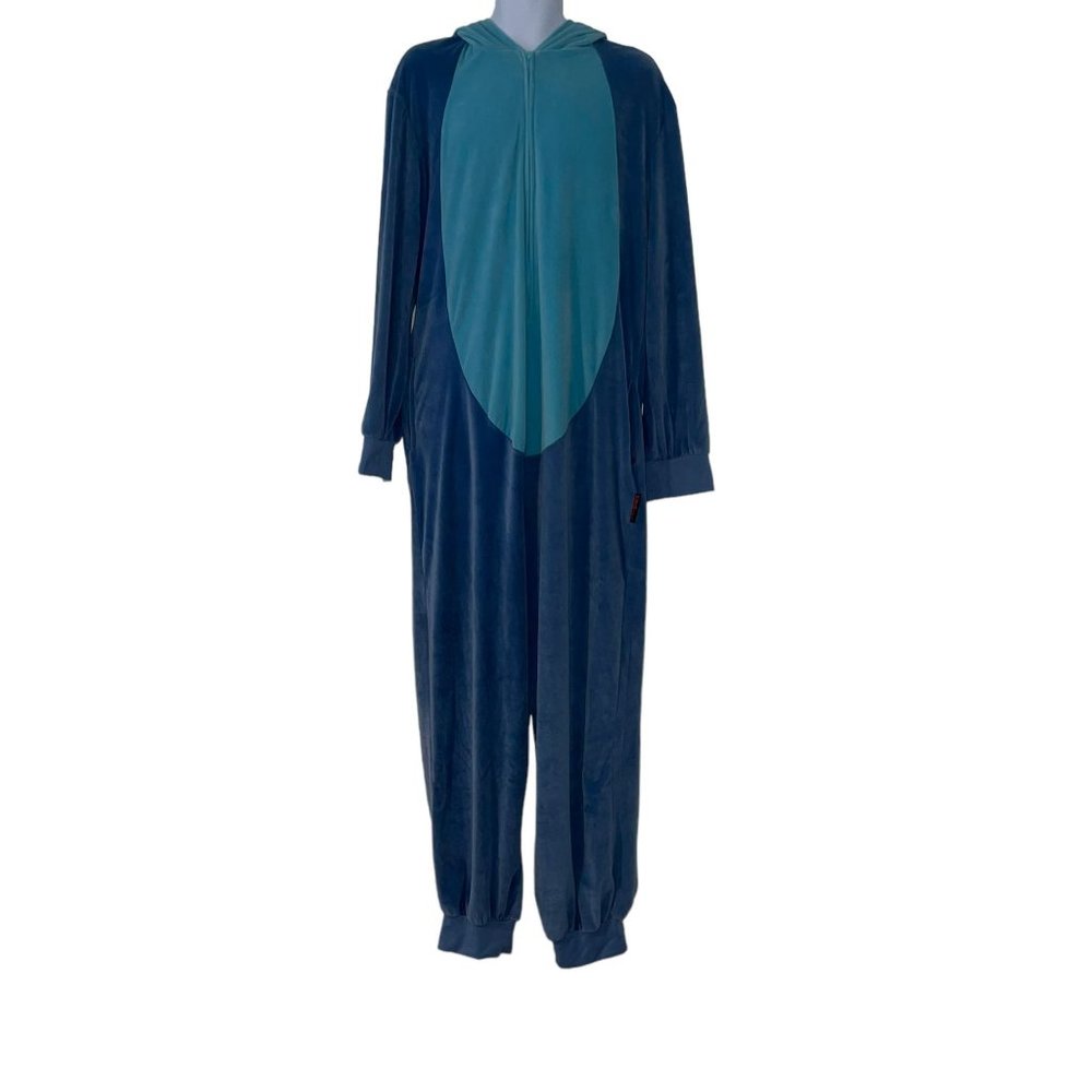 Disney Lilo & Stitch Pajamas Mens L XL Costume Unionsuit Soft Fleece Hoodie